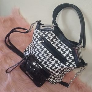 Black/White Bag & Black Express Wallet